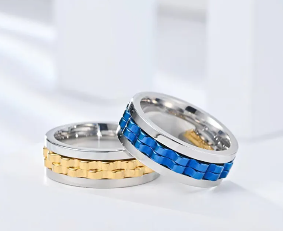 Titanium Gear Fidget Ring for Men