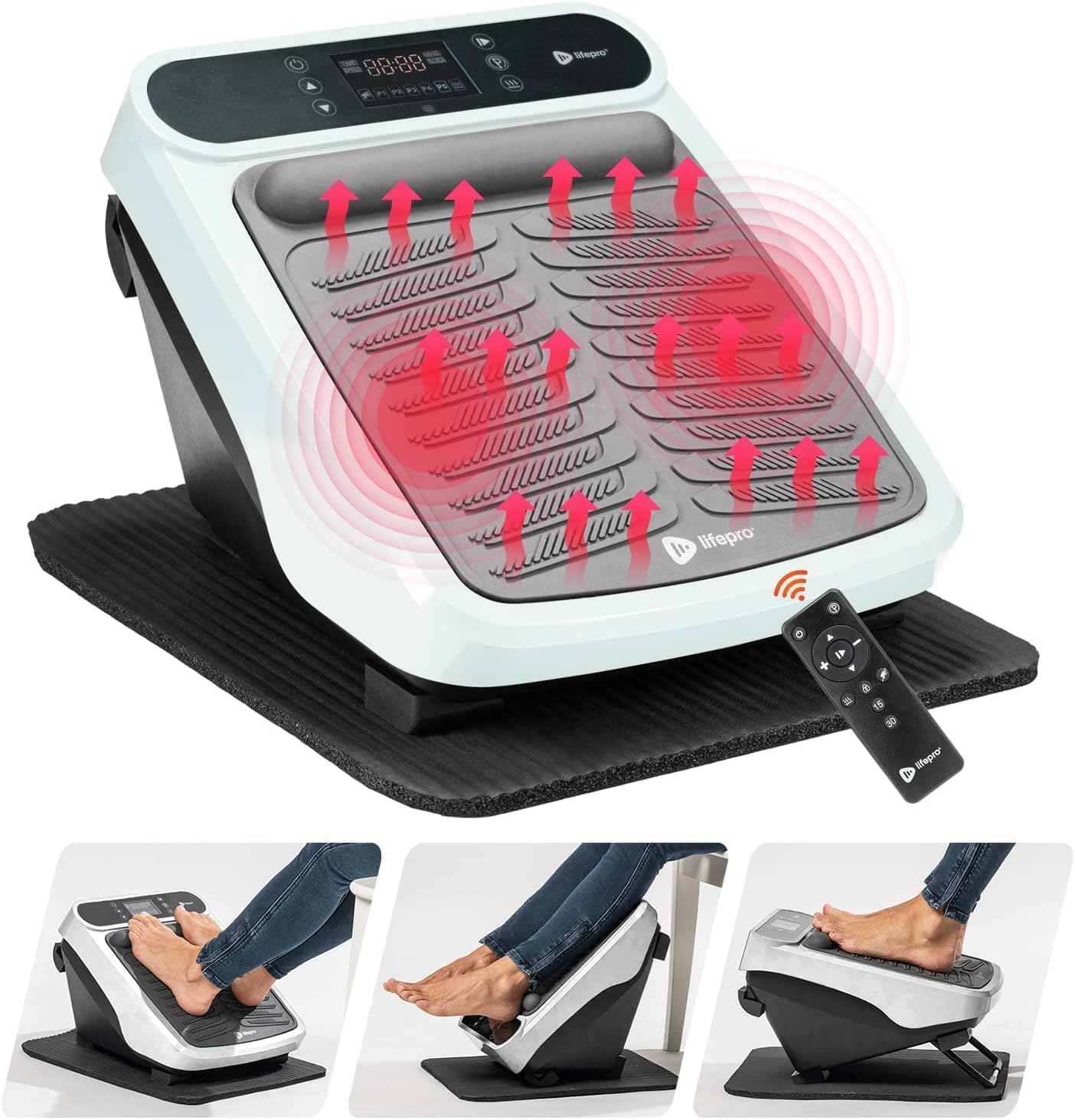 LifePro VibraTherapy Foot & Calf Massager - Advanced Circulation Enhancing Machine with Heat
