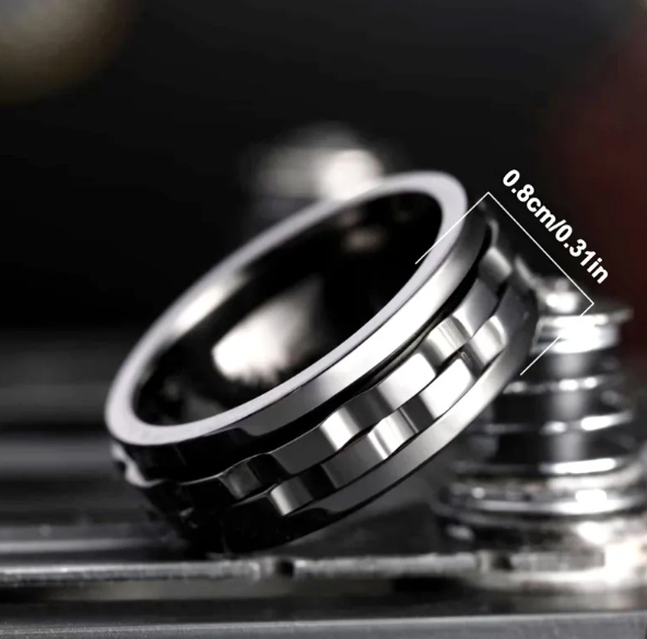 Titanium Gear Fidget Ring for Men