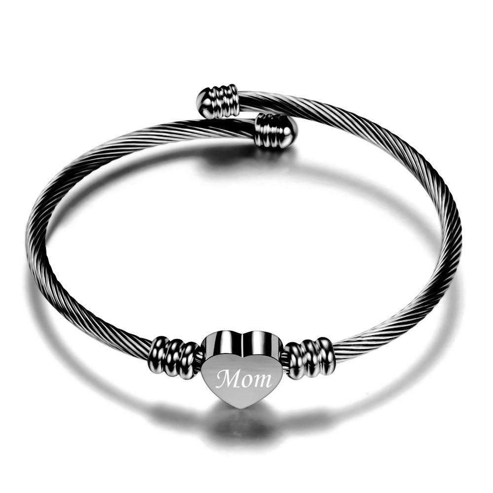 Elegant Mom's Day Heart Bracelet