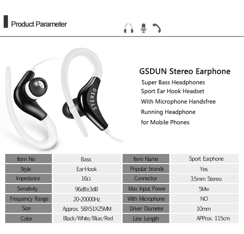 Universal Sports Earhook Headphones