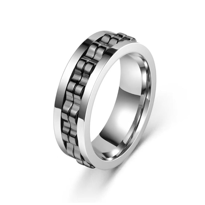 Titanium Gear Fidget Ring for Men