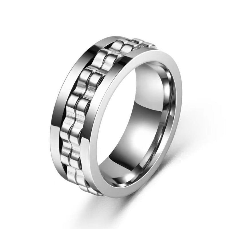 Titanium Gear Fidget Ring for Men