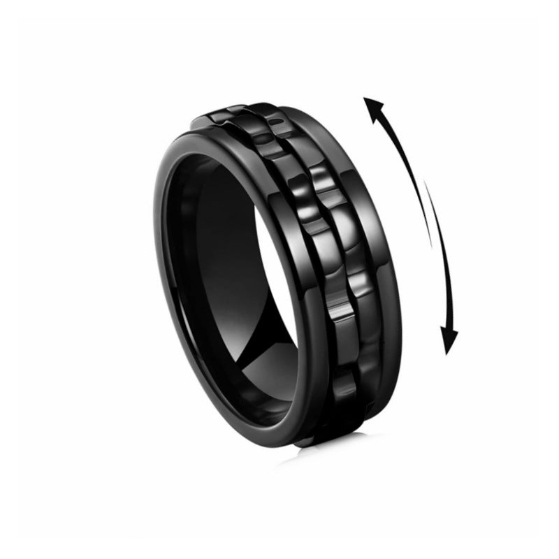 Titanium Gear Fidget Ring for Men